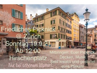 Friedliches Picknick, Zürich, Sonntag 19.09.2021